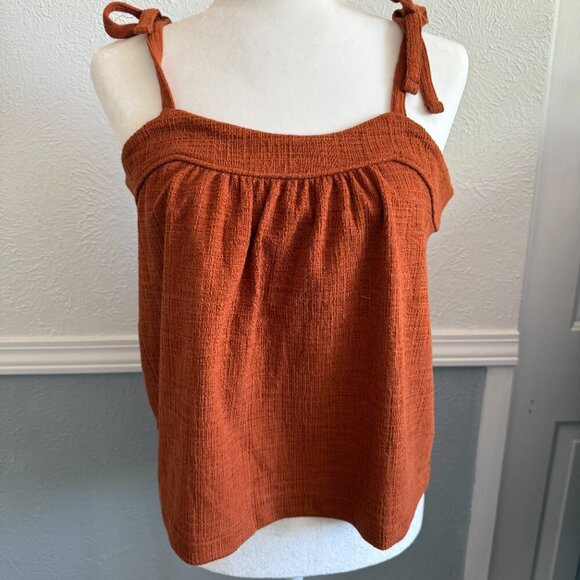 Madewell Tops - Madewell Terracotta Cross hatch tie strap tank top